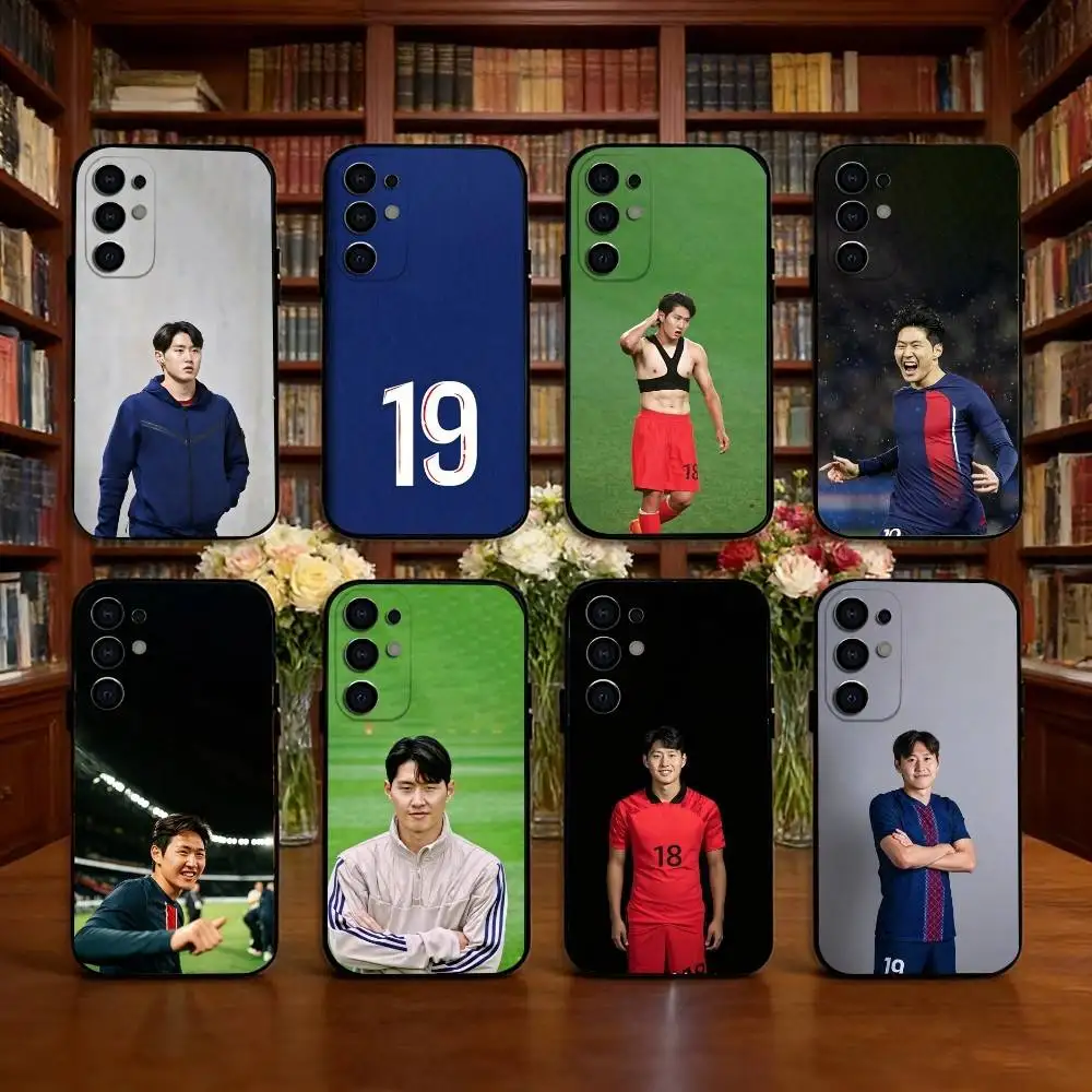 L-Lee Kang-in Phone Case Black Silicone Soft For Samsung S25,S24,S21,S22,S23,S30,Ultra,S20,Plus,Fe,Lite