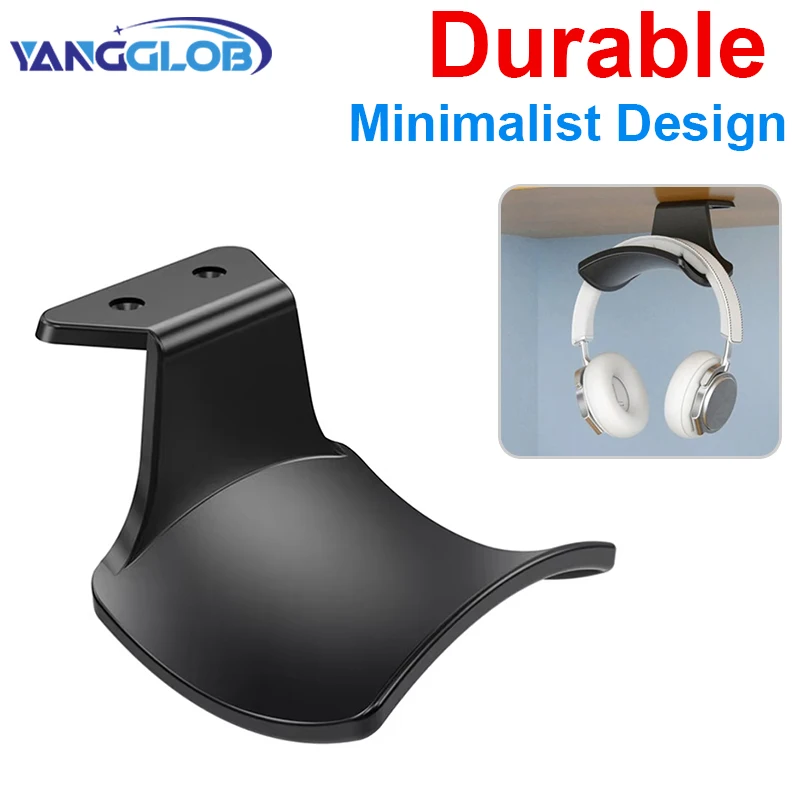 Suporte de parede para fone de ouvido, suporte universal para fone de ouvido sob a mesa, gancho para mochila, expositor de fone de ouvido com cola/parafuso sem pregos