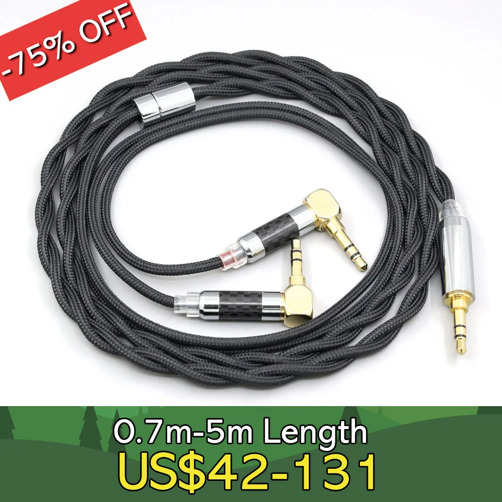 

Nylon 99% Pure Silver Palladium Graphene Gold Shield Cable For Verum 1 One Headphone Headset L Shape 3.5mm Pin LN008300