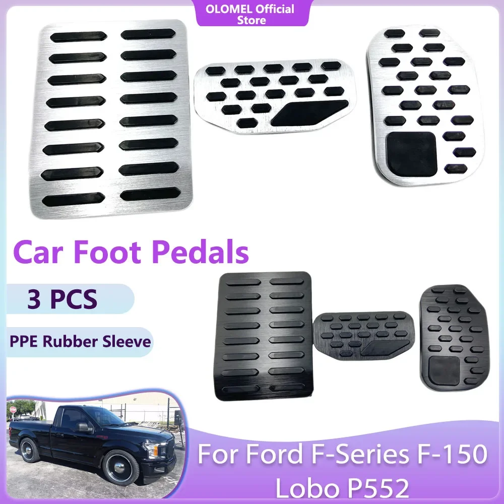 Car Foot Pedals For Ford F-Series F-150 Lobo P552 2015~2020 Stainless Steel Fuel Brake Rest Alloy Covers Parts Pads Accessories