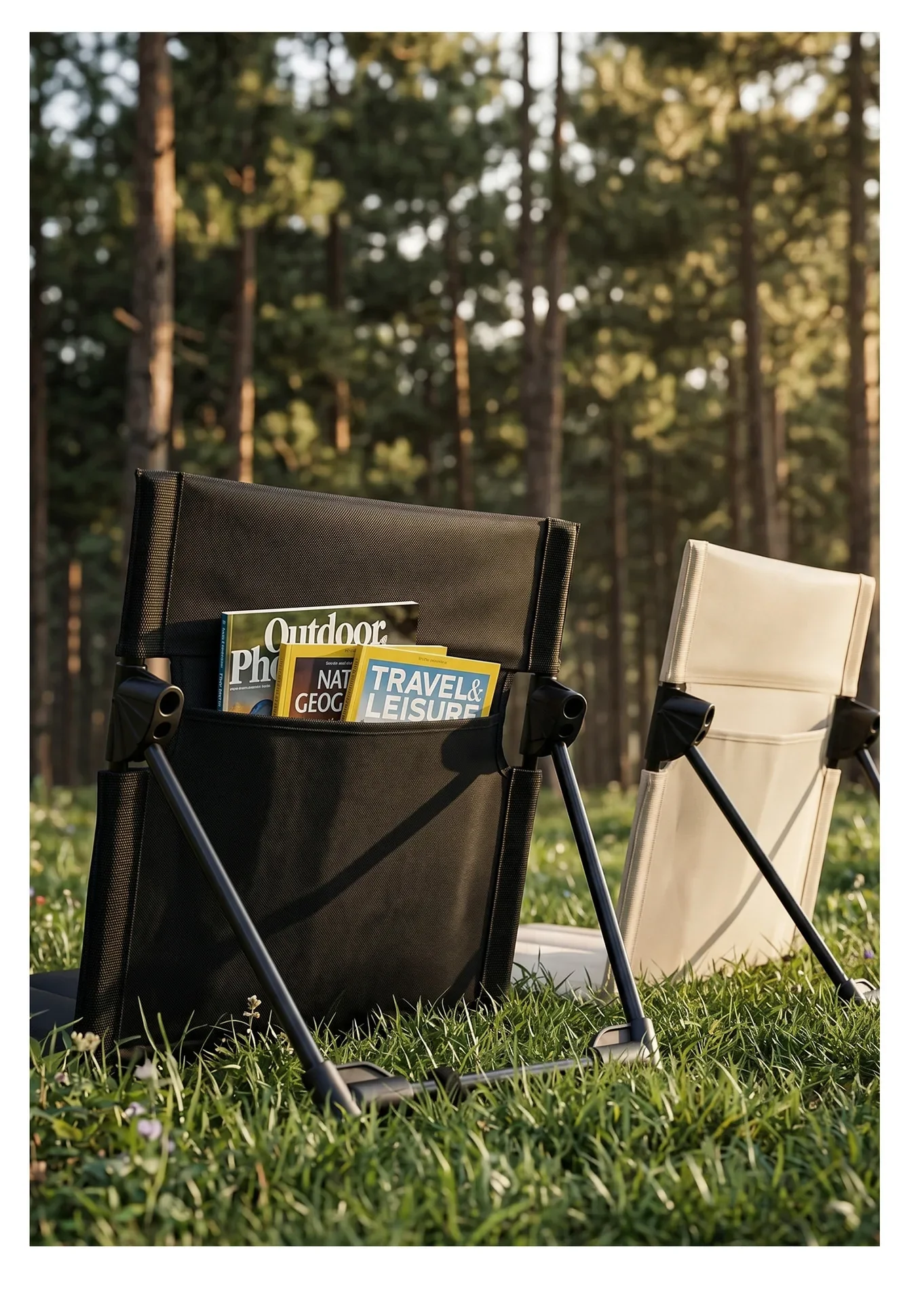 Neu verbesserte Outdoor-Klappstuhl mit Rückenlehne, Campingstuhl aus Aluminiumlegierung, Strandstuhl mit verstellbarer Rückenlehne, Liegestuhl für die Mittagspause – Detail 5