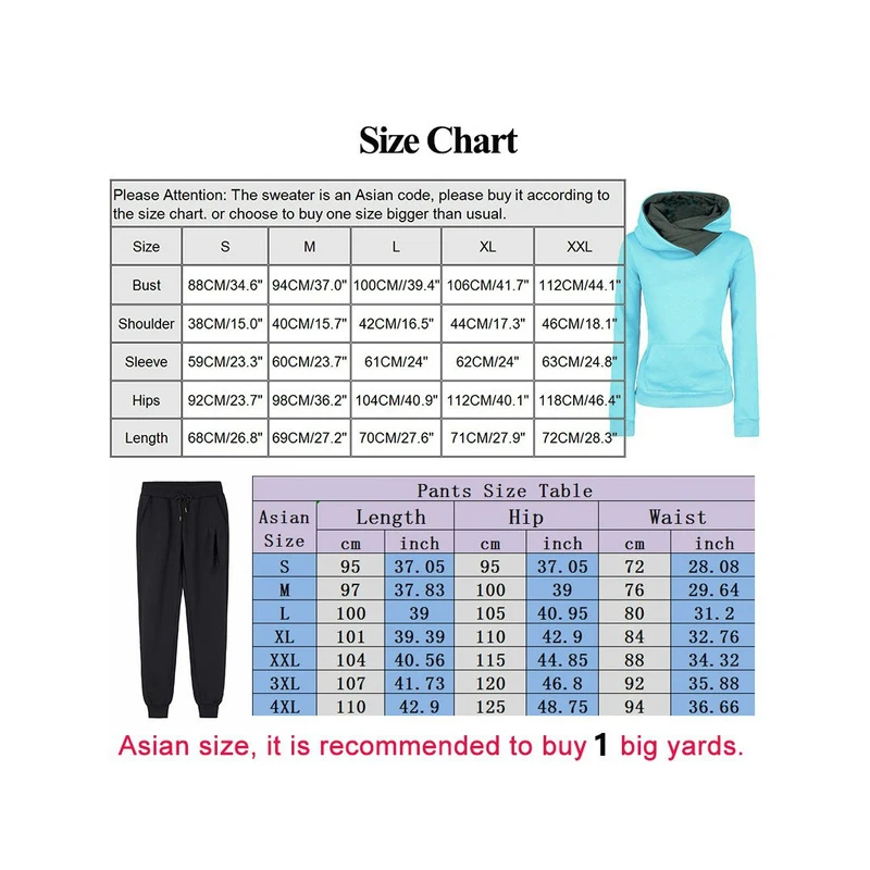 Autumn Winter Warm Womens Tracksuit Hooded +Jogger Pants 2-Piece Set Daily Casual Sweatshirt High Quality Ladies Sports Clothes