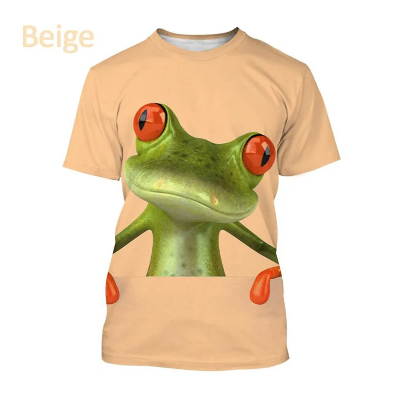 Fashion Tree Frog Pattren T Shirt Summer Trend O Neck Short Sleeve Trend Mens Hip Hop 3D Printed T-shirt Street Overszied Tees