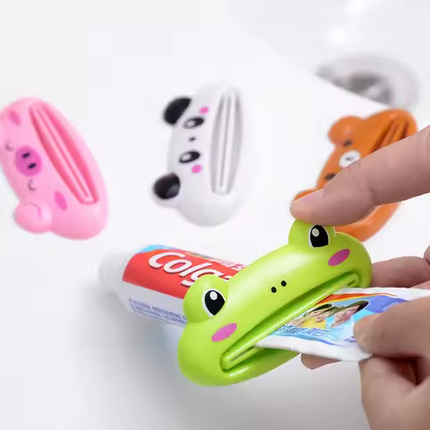 Cartoon Animal Toothpaste Squeezer Easy Use For Children Dispenser Kitchen Gadget Useful Home Tools Bathroom Plastic Tooth Paste