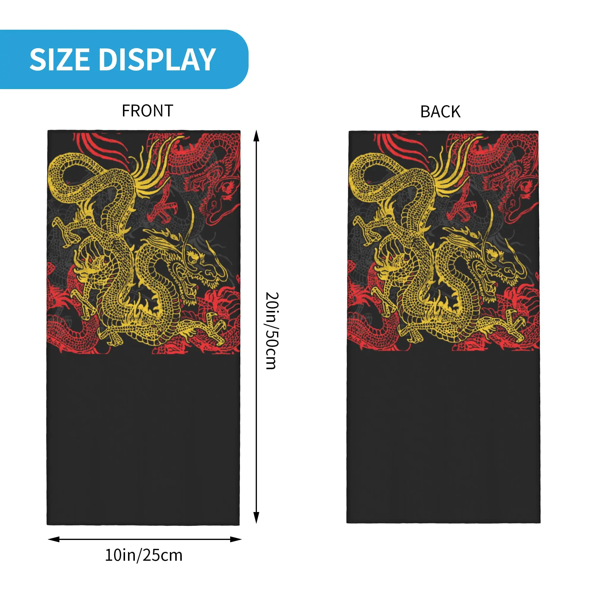 Custom Golden Chinese Dragon Pattern  Neck r UV Protection Face Scarf Cover Men Women Asian Folklore Mythology Headwear Tube
