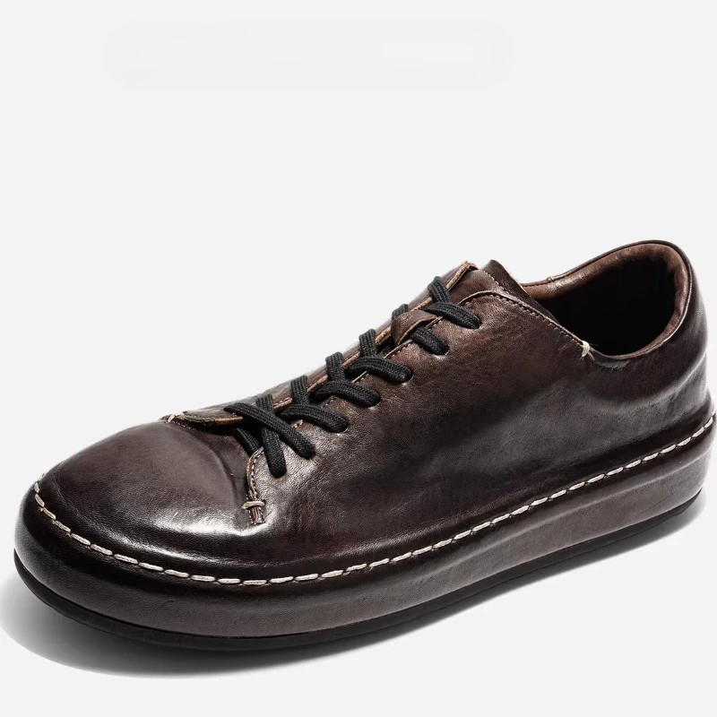 

Outdoor Washed Horsehide Hand-sewn Casual Shoes for Men's and Women's Pure Handmade Horsehide Comfortable Breathable Board Shoes
