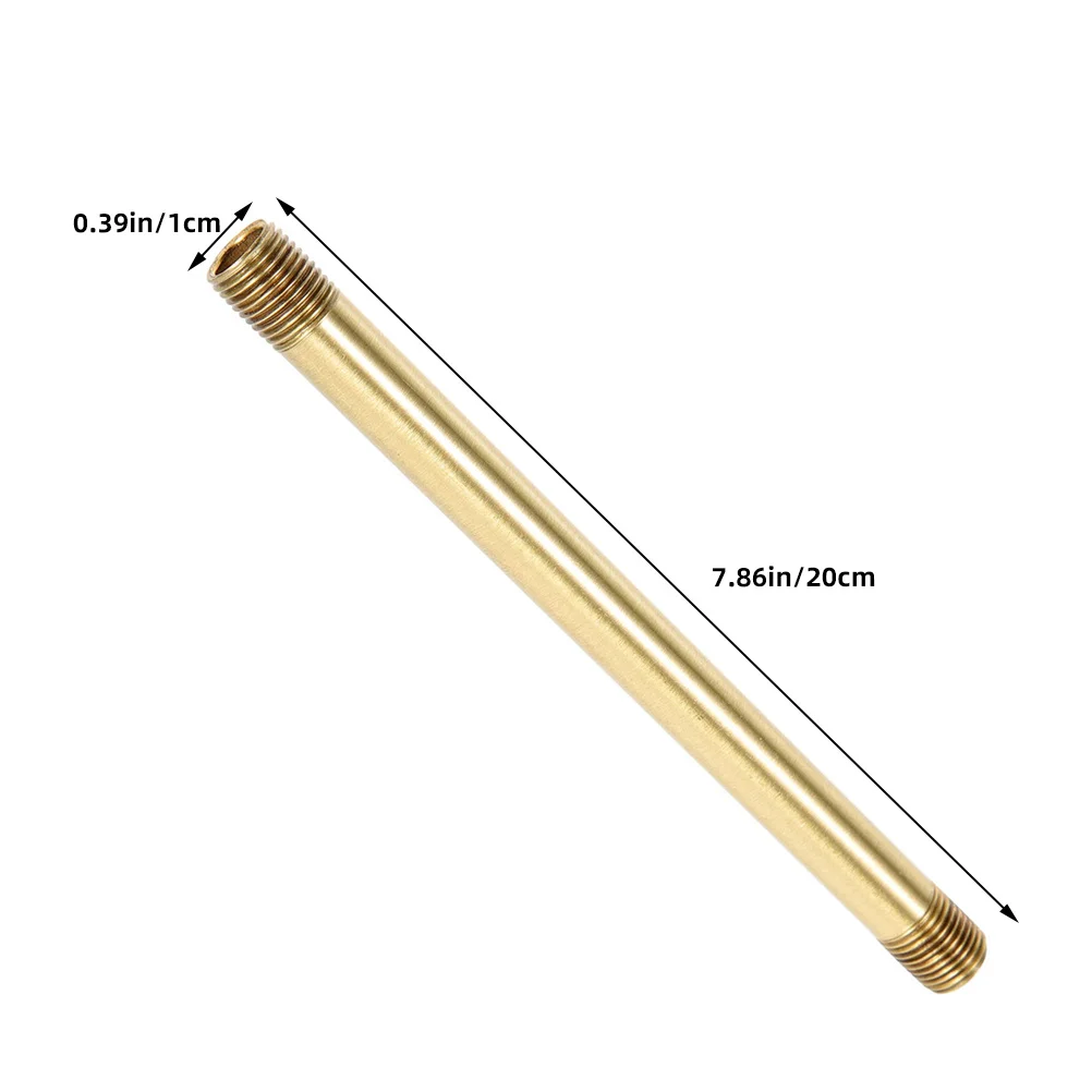 แท่งโคมไฟทองแดงเกลียว M10 แบบตรง 2 ชิ้น สไตล์วินเทจ สำหรับโคมไฟติดผนัง โคมไฟตั้งโต๊ะ อะไหล่ DIY สำหรับเปลี่ยน
