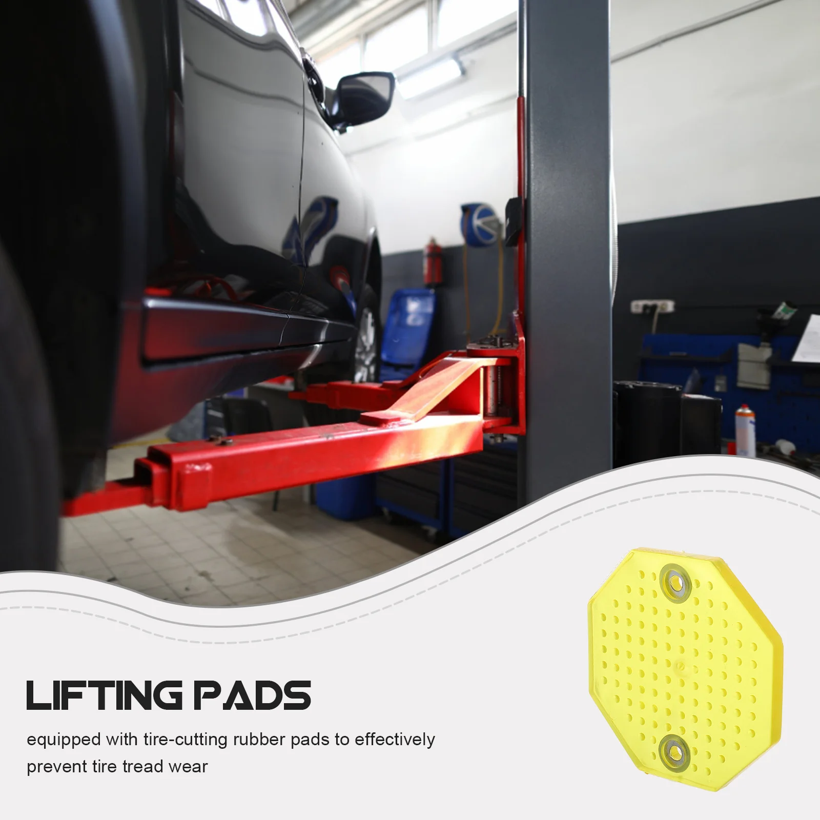 وسادات ذراع مطاطية شديدة التحمل، ملحقات رفع السيارة، تصميم مضاد للانزلاق، مادة متينة، دعم رفع عالي القوة