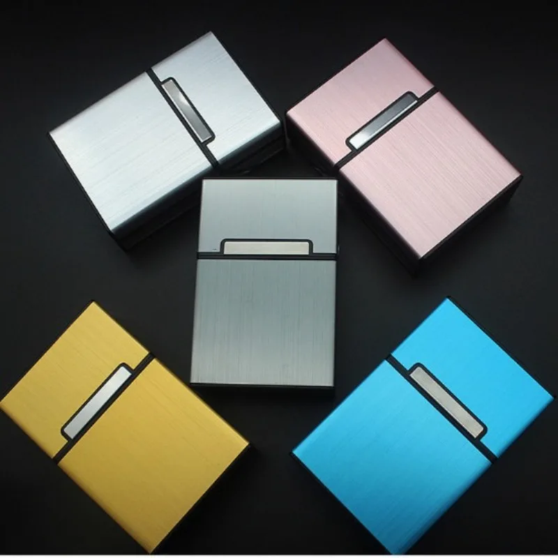 Stilvolles, personalisiertes Zigarettenetui aus Aluminiumlegierung, hochklappbar, 20er-Pack, magnetische Rauchbox aus Metall, Smoking Tool Herren-Geschenk