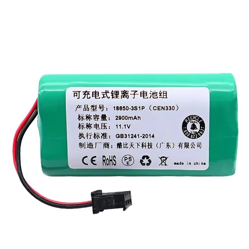 

Литиевая аккумуляторная батарея CEN330 11.1V 2900mAh 18650-3S1P для робота-пылесоса