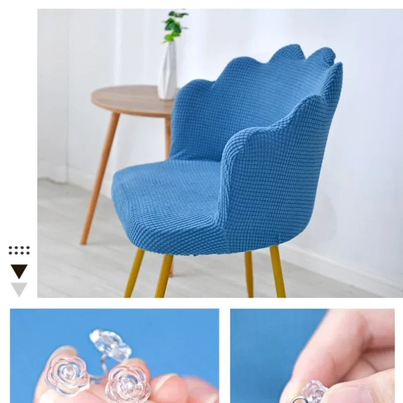 Makeup Chair Sofa Petal Chair Cover Elastic Polar Fleece High Stool Arm Covers for Girls Bedroom Home Reading Room Decor