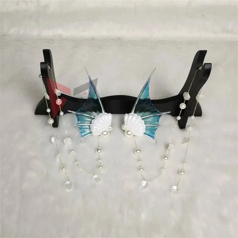 新しい名誉の王コスプレプロップxishiドラゴンホーンマーメイドイヤリング小道具カスタムメイド