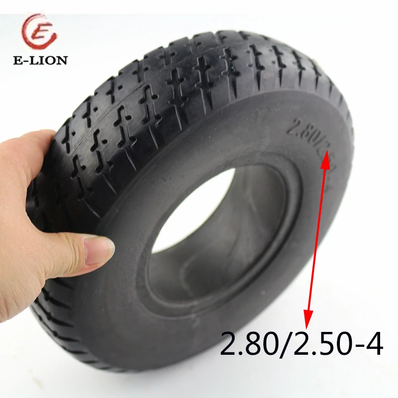 2.80/2.50-4 Solid Tire Without Inner Tube Tyre for Electric Scooter Trolley Trailer Wheelchair 9 Inch Elderly Mobility Scooter