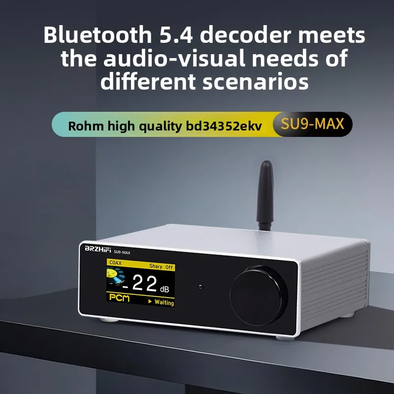 أحدث جهاز فك ترميز الحمى BRZHIFI لعام 2025 SU9MAX ROHM BD34352 بلوتوث 5.4 لسطح المكتب DAC