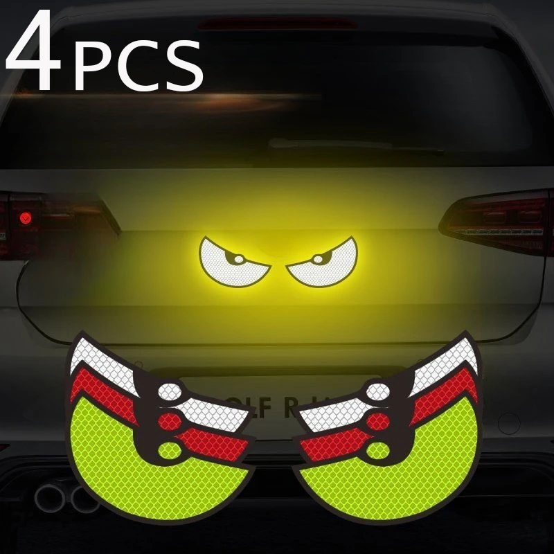 Car Reflective Sticker Auto Night Safety Driving Little Devil Monster Eye Reflector Car Scratch Styling Modification Accessories