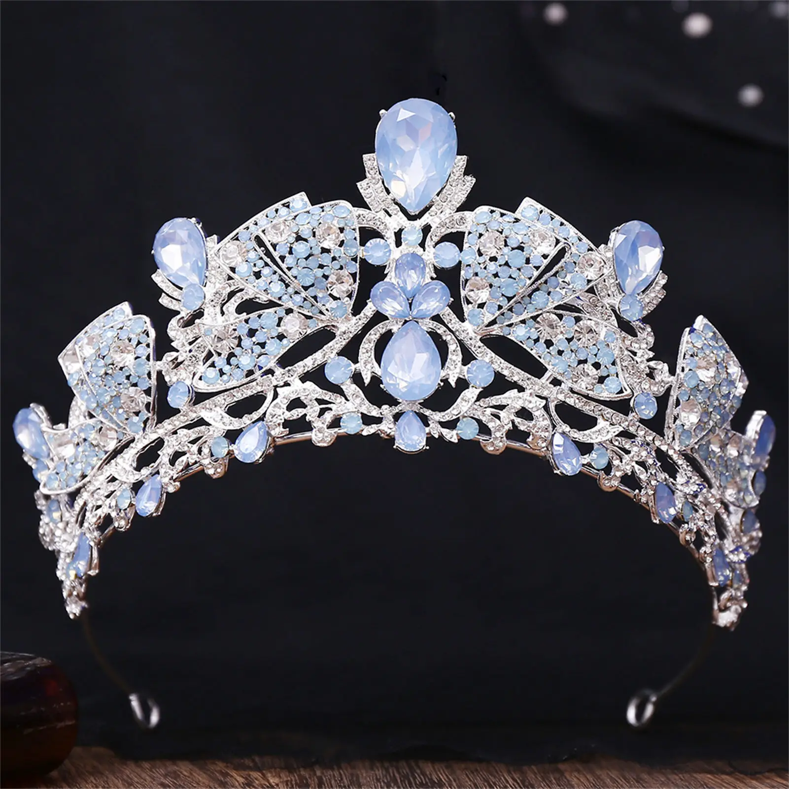 

Princess Crown With Rhinestone Baroque Headwear With Sparkly Rhinestone For Bride Bridesmaid Princess Prom Wedding Hair Ornament