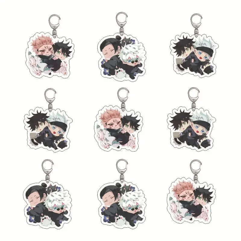 Jujutsu Acrylic Key Chains Ryomen Sukuna Satoru Gojo Geto Suguru Keychain Cute Anime Pendant Souvenir Birthday Gift