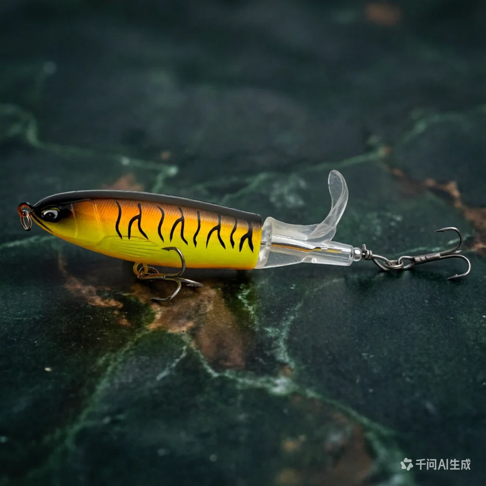 10/11/14cm Topwater Fishing Lure Whopper Popper Artificial Bait Hard Plopper Soft Rotating Tail Fishing Tackle Fishing Bait view 6