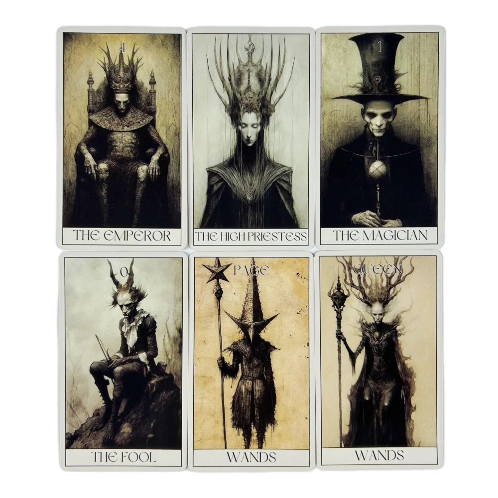 Gotisches Tarot-Deck im Horror-Stil, 78 Rider-Karten, 10,3*6cm. Starten Sie auf eine gruselige Reise mit unserem gotischen Horror-Tarot-Kartendeck. – Detail 2