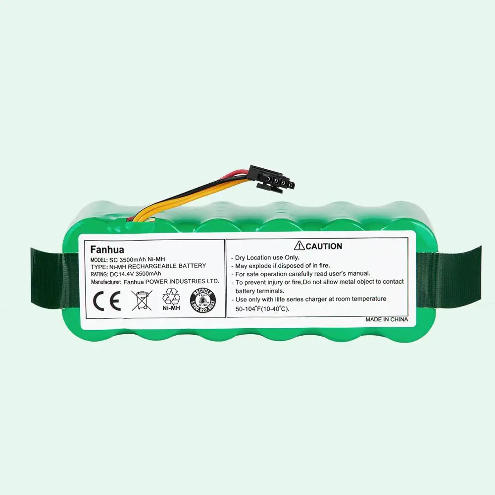 14.4V Ni-Mh Battery Compatible with AMIBOT, ARIETE BRICIOLA, DIBEA, HAIER, MIDEA, PROFIMASTER, LP43SC2000P X500 Vacuum Cleaner