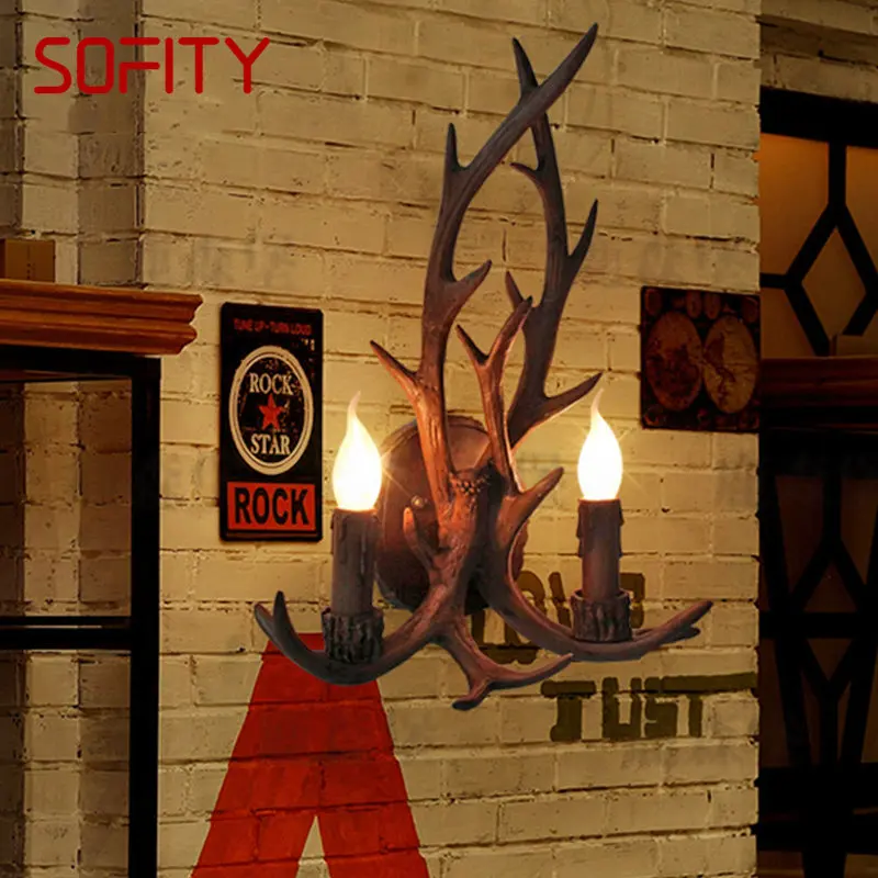 DEBBY Antler Lamps applique da parete luci a LED Creative per comodino soggiorno camera da letto portico Decor