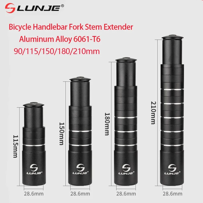 

Fork Stem Height Extender 90/115/150/180/210mm Aluminum Alloy Handlebar Rise Up Adapter 28.6mm Cycle Accessories Mm stem