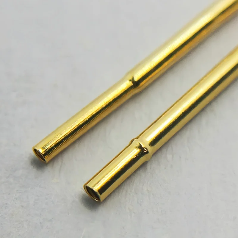 

20/100PCS R50-2C Test Pin P50-B1 Receptacle Brass Tube Needle Sleeve Seat Crimp Connect Probe Sleeve17.5mm Outer Dia 0.86mm