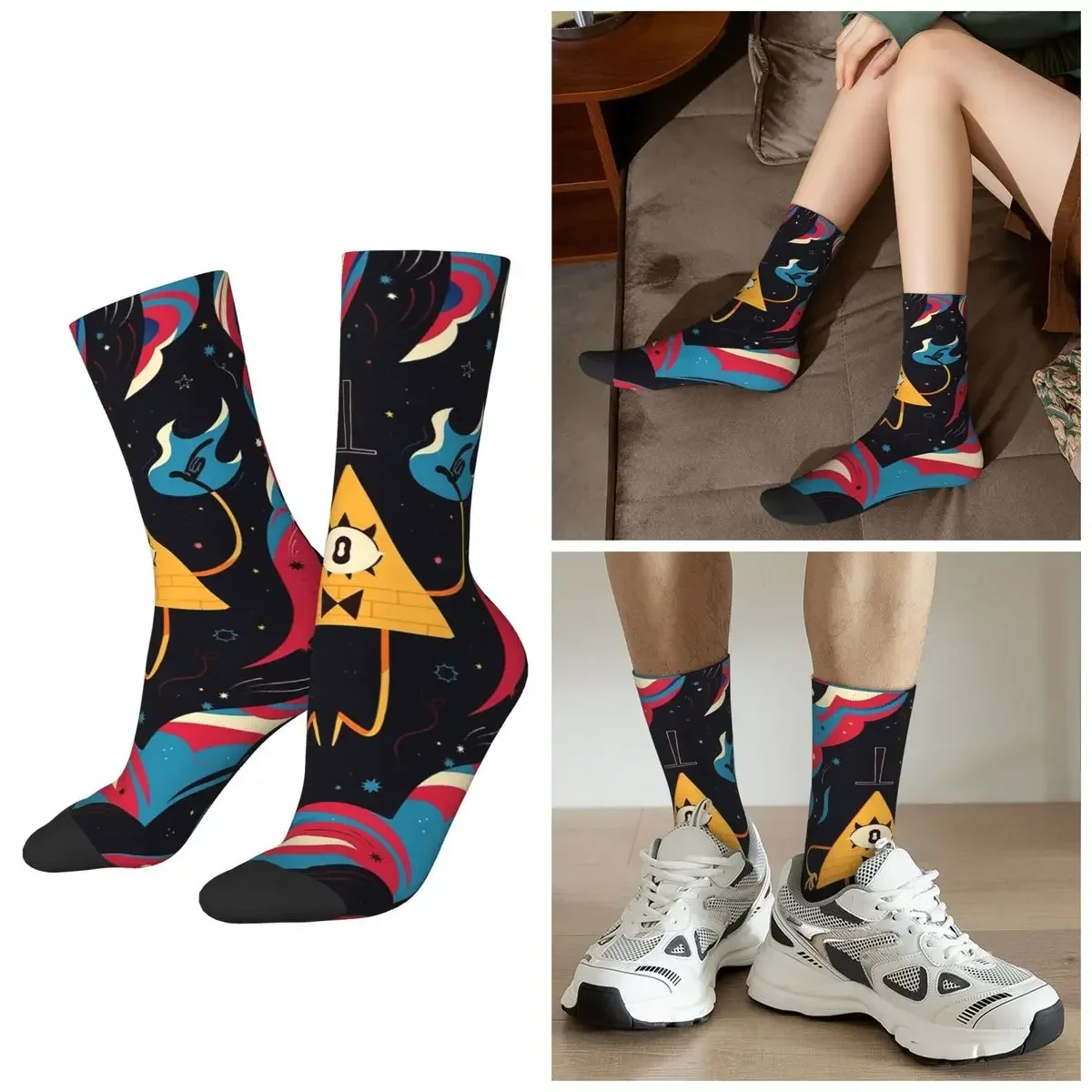 All Seasons Cartoon Gravitys Falls Socks Harajuku Crew Socks Funny Stockings for Men Women Valentine's Day Gifts