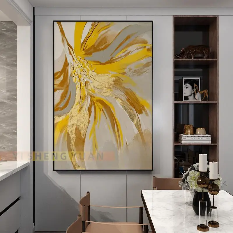 

French Color Hand-painted Oil Painting Three-Dimensional Living Room Corridor Porch Decorative Modern Simple Abstract Luxury