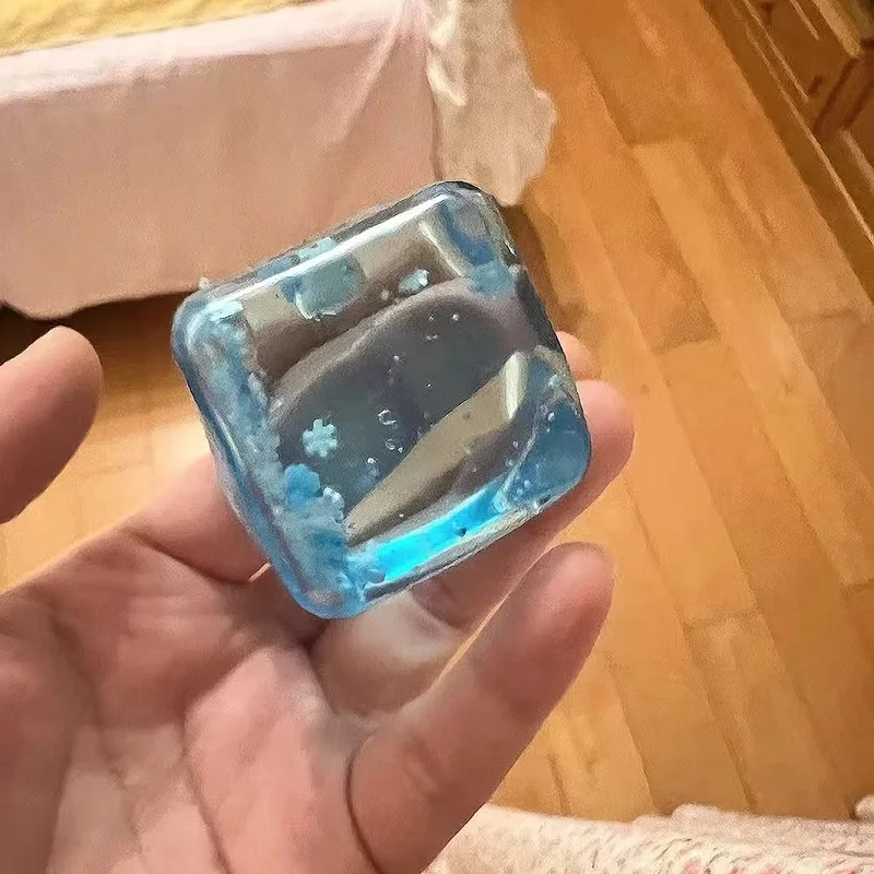 Fiocco di neve Cubo di ghiaccio Giocattolo da spremere allo stress Squishy di zucchero al malto croccante con rimbalzo lento, ASMR Fidget sensoriale per giochi da scrivania e in ufficio