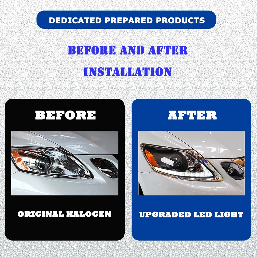 Hot HeadLights for LEXUS GS GS350 GS300 04-11 upgrade xenon DRL Car head lamp Assembly Signal Auto Accessories Modified Lamp