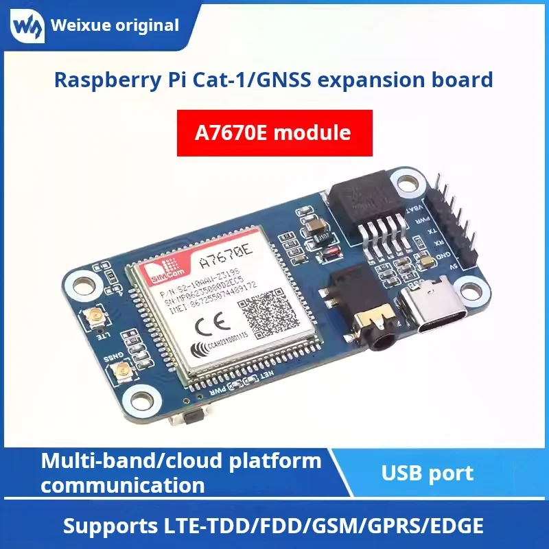 WAVESHARE  Raspberry Pi GSM GPRS GNSS positioning expansion board A7670E module Cat-12G internet access