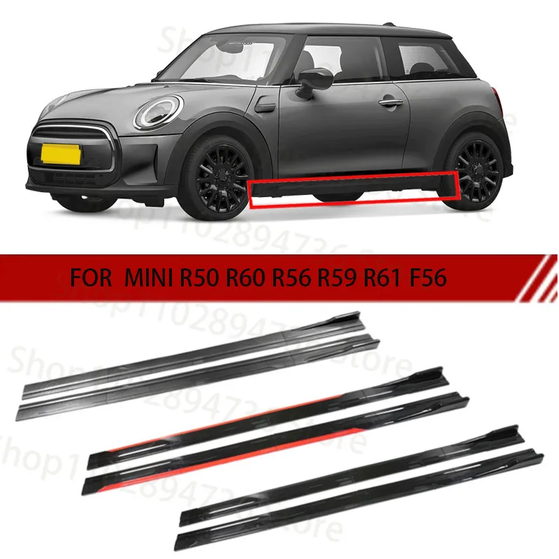 FOR MINI R50 R60 R56 R59 R61 F56 2M Car Side Skirt Extension Plate Lip Separator Bumper 2.18M Racing Side Spoiler