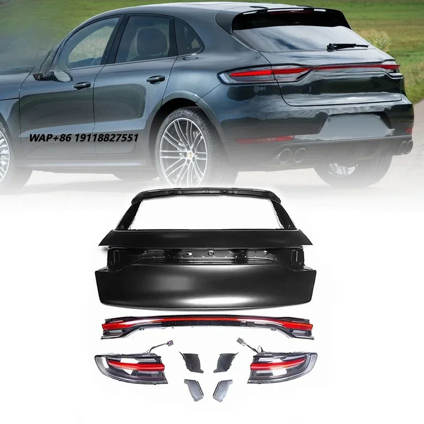 CZJF Rear Gate Tailgate for Macan 2010 2011 2012 2013 2014 Upgrade to 2021 Tail Light Red Black Color