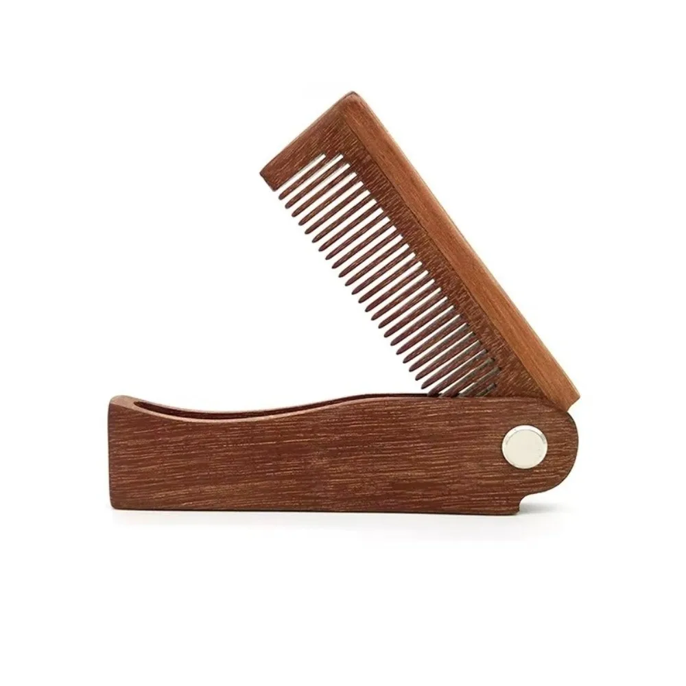 New Natural Sandalwood Wooden Hair Comb Styling Tools Fold Design Sandalwood Comb Hair Brush Mustache Brush For Beard
