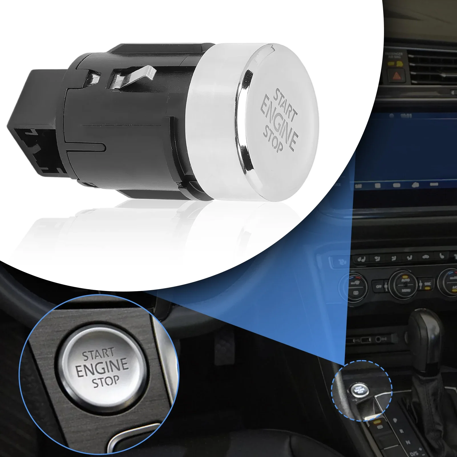 

5NB959839 Start-Stop Switch Push Button Ignition Start Button Aluminium 5NB959839A For VW Tiguan 2