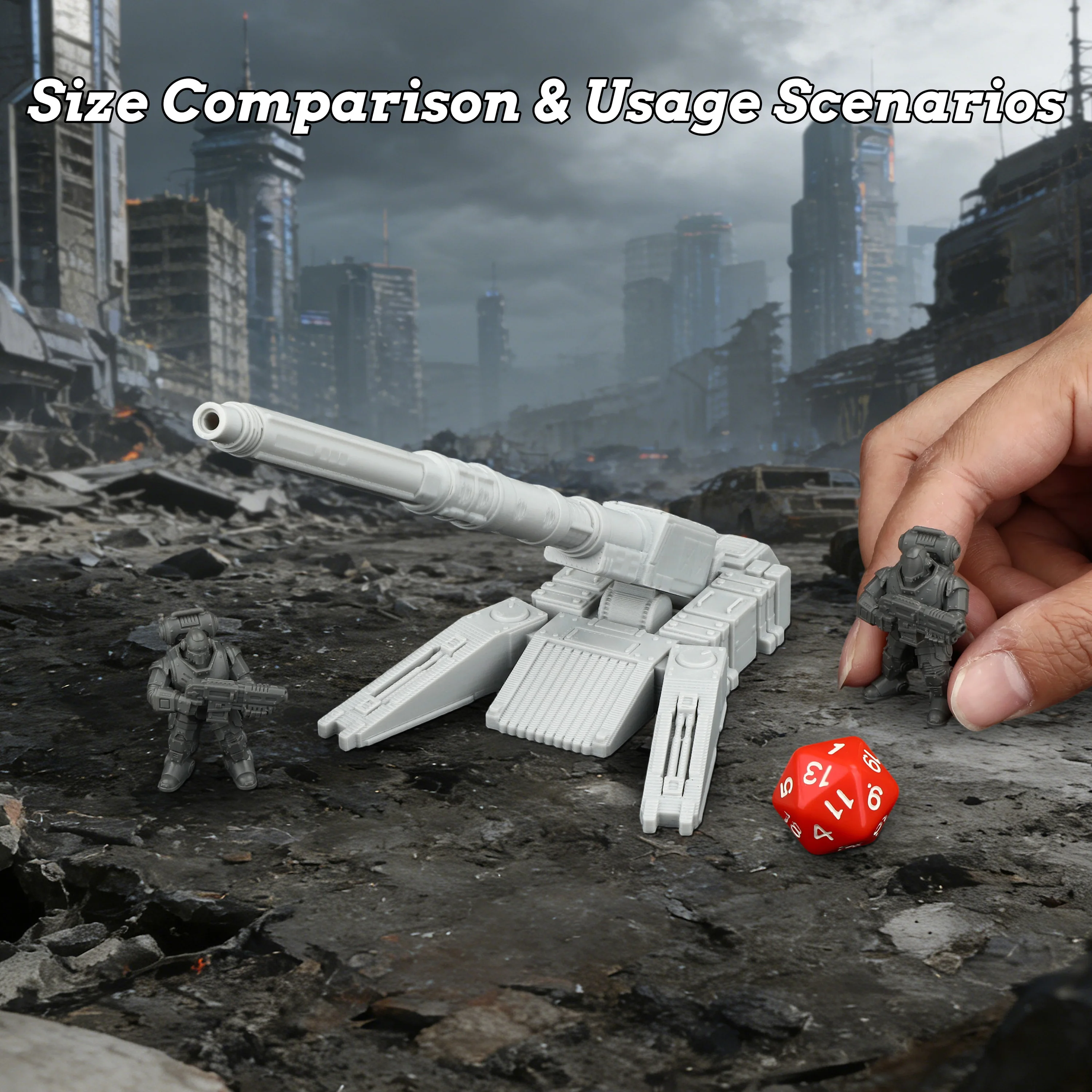Sci-Fi Defense Unit Miniature for Tabletop RPG Games, Easy Assembly, Functional TTRPG Piece for Diorama Terrain Building