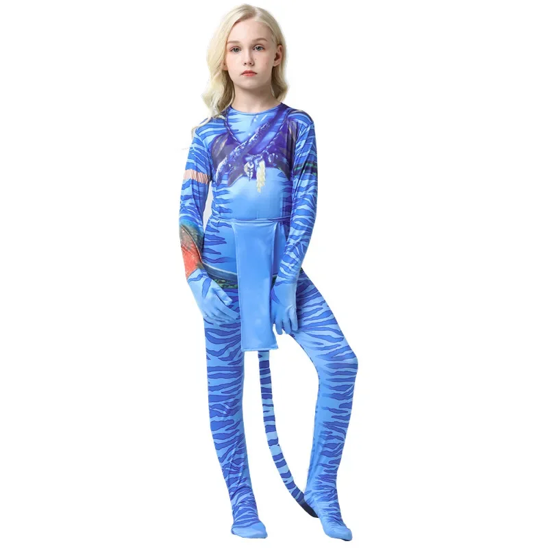 Avatar 2 Cosplay Costume Adult Kids Zentai Bodysuit Hero Jumpsuits Cosplay Halloween Kids Boy Girl Party Costume