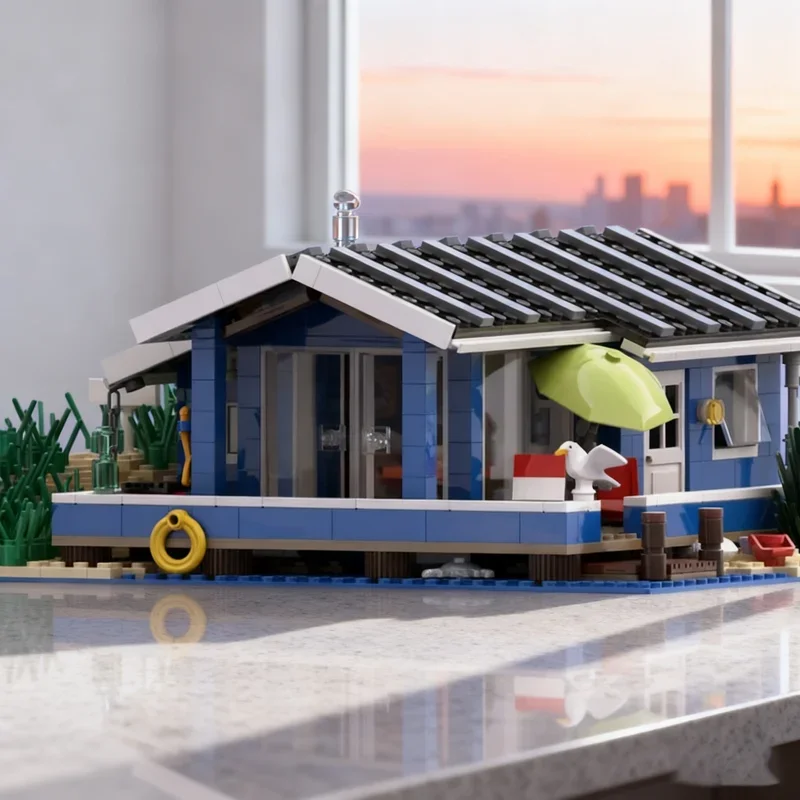 1083 pièces MOC – Modèle de maison d'été danoise modulaire – Blocs de construction – Cadeaux de Noël – Jouet éducatif DIY pour enfants
