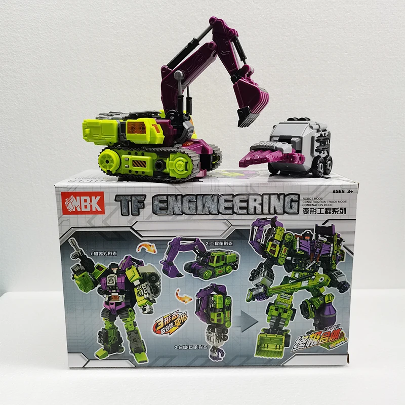 NBK 6IN1 لعبة التحول Devastator Mixmaster Scavenger الزائد Hightower سكرابر معدني Longhaul Skipjack روبوت الشكل