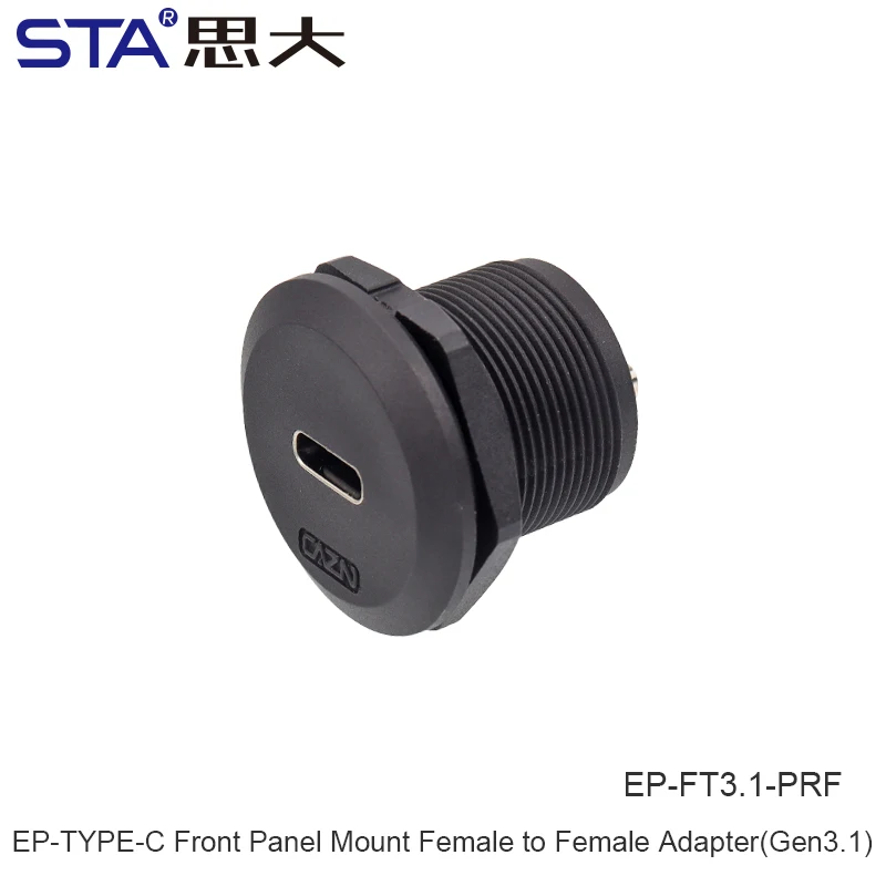 EP-TYPE-C Paneel Vrouwelijke Socket 30 cm Lengte met Front Installatie Mannelijke Rechte Stekker met Schroefdraad USB3.0 Ronde Connector USB-A