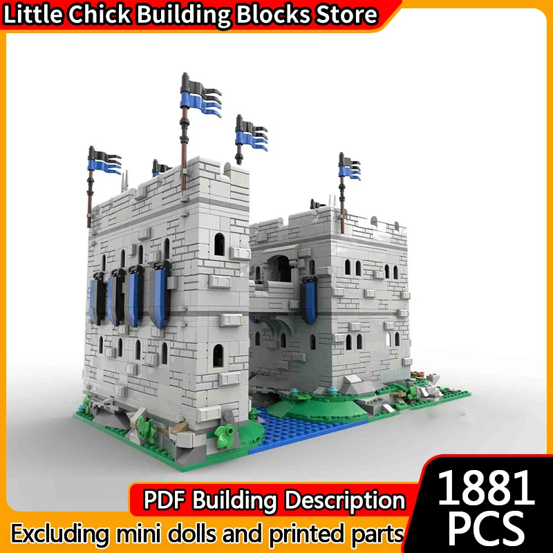 

Средневековый замок, модель MOC, строительные кирпичи, замок, защитная башня, модульная технология, детские праздничные подарки, сборка игрушек, костюм