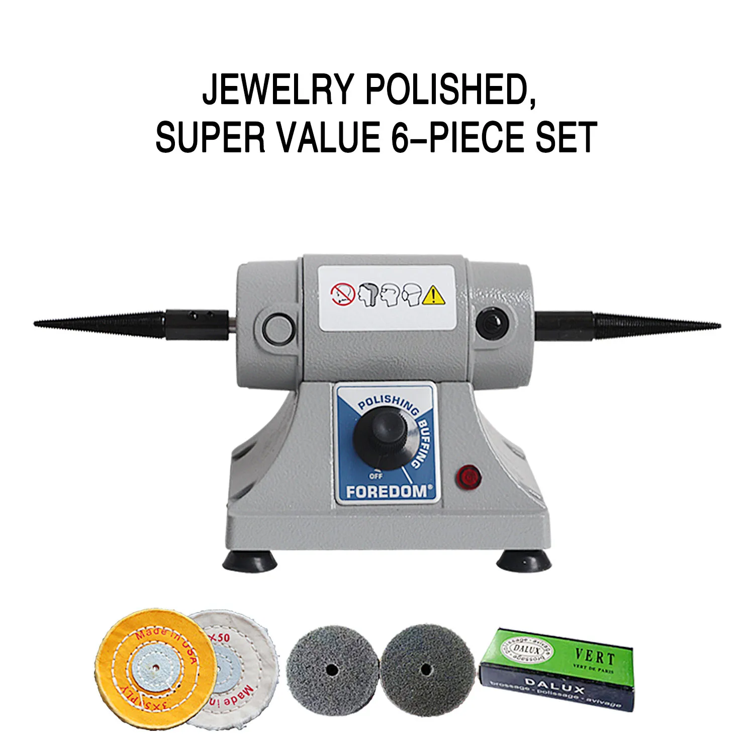 

Jewelry Polisher - Adjustable Variable Speed Bench Grinder Polishing & Buffing Machine, Dental Buffer & Lathe Safety Glass