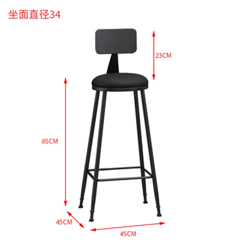 Cadeira de barra nórdica do contador de ferro, Tamborete macio do passo do vintage, Mobília moderna da sala de visitas