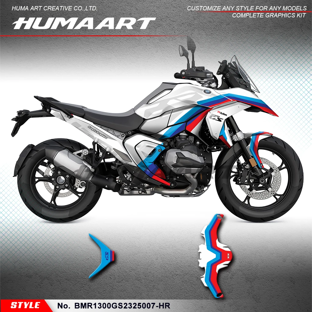 

HUMAART Personalized Motorcycle Graphics Stickers Complete for R1300GS R 1300 GS 2023 2024 2025, Shield, BMR1300GS2325007-HR