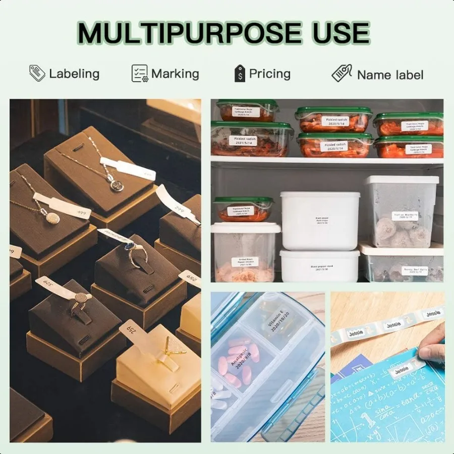 D30ポータブルサーマルラベルメーカー用粘着ラベル 1 2 X2 1 4 14mm X 60mm 110ラベルロール D30サーマル印刷ラベル用紙 3