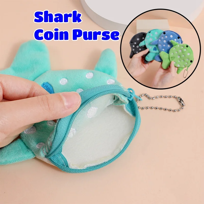 

Cartoon Cute Whale Shark Coin Purse Kawaii Wallet Portable Plush Coin Bag Key Earphone Coin Organizer Pouch Zipper Bag kids Gift
