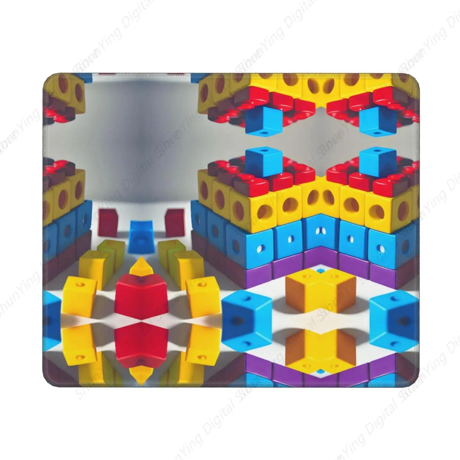 Colorful Building Block Enthusiast Mouse Pad With Anti Slip Rubber Base Suitable For Office Home Laptop Travel 18*22cm