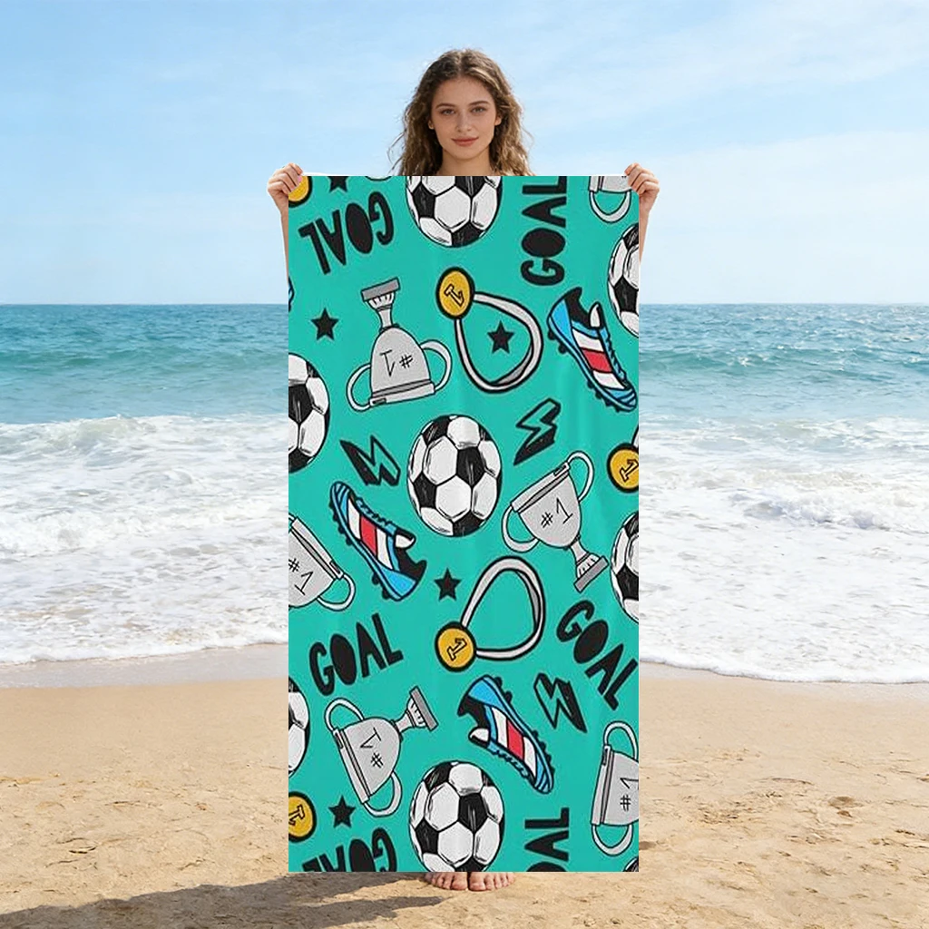 1st Football Medal Beach Towel Quick-drying Super Absorbent Suitable for Swimming Beach Pool Gym Summer Gift for Friend Family