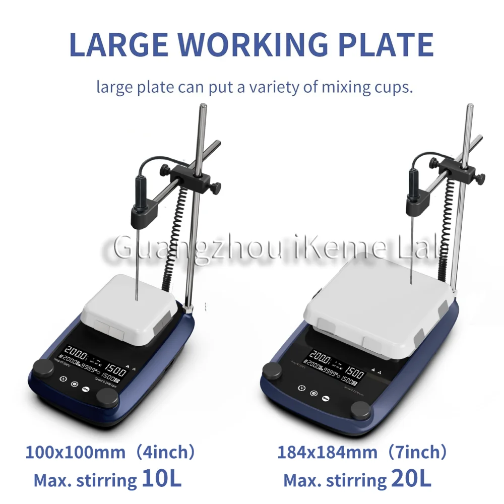 WEIAI LCD Glass Ceramic Magnetic Mixer Hot Plate 10L/20L Cosmetics Perfumes Laboratory Heating Magnetic Stirrer with Timer